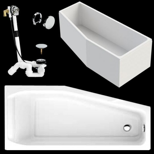 Ideal Standard Raumspar Badewanne Plus 170x75 cm rechts inkl. Träger u. Ablaufgarnitur K245101