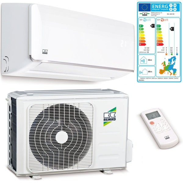 Remko Malaga ML 265 DC Klima Paket Klimaanlage 2,6kW Mono Split 1635265 Innen- u. Außengerät