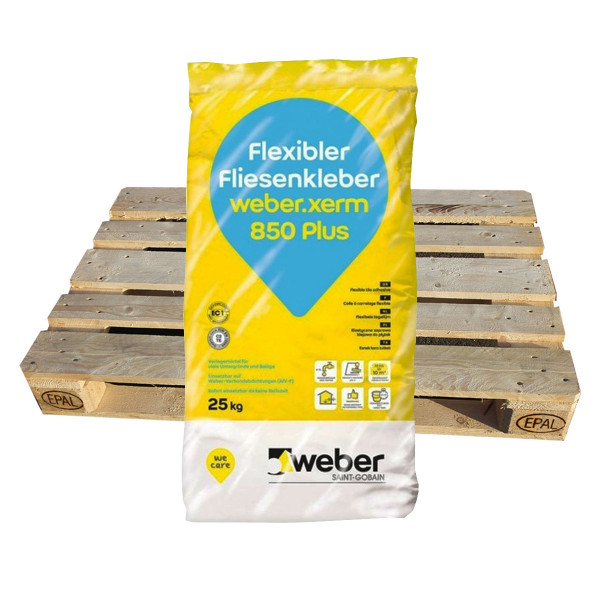 weber.xerm 850 Plus Flexibler Fliesenkleber Dünn- und Mittelbettverfahren 42 x 25 kg
