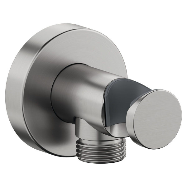 Duravit Wandanschlussbogen Edelstahl gebürstet mit runder Rosette UV0630009070