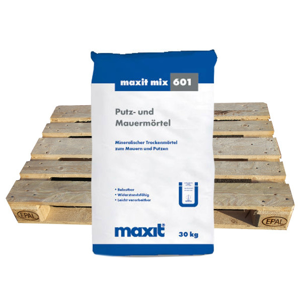 maxit mix 601 Putz- u. Mauermörtel 42 x 30kg mineralischer Trockenmörtel 1260 kg nur Abholung