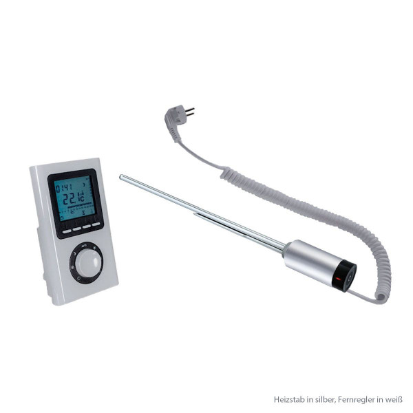 HSK Heizstab 4 mit Fernregler mit 600 Watt in silber 894600