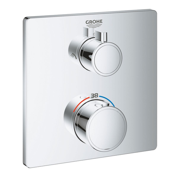 Grohe Grohtherm UP-Brausethermostat eckig 2-Wege-Umstellung für SmartBox Chrom Dusche Armatur