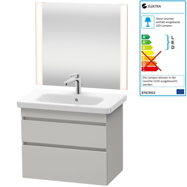 Duravit Better Badmöbel-Set 800 mm Spiegel Armatur Waschtisch inkl. Unterschrank Beton Matt