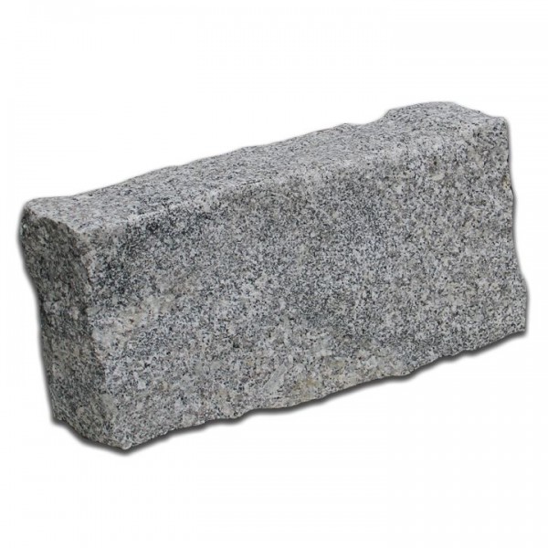 Granit Bordstein Randstein Begrenzungsstein Rinnstein in Grau 40x20x10 cm