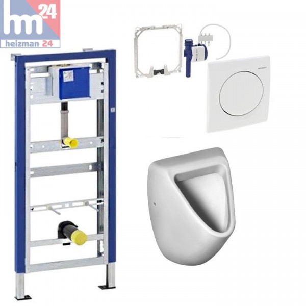 Komplett Set Geberit Duofix Basic mit Urinalsteuerung HyBasic Handauslösung u. Ideal Standard Urinal