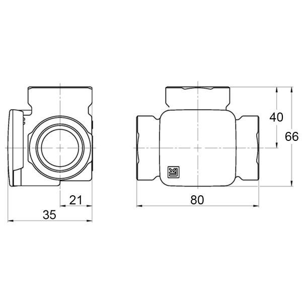LK 820 ThermoVar 180504 thermisches 3-Wege-Mischventil 55 °C 3-Wege-Mischer AG 1"