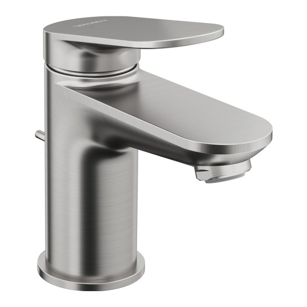 Duravit Wave Einhebel-Waschtischmischer Größe S Edelstahl gebürstet mit Ablaufgarnitur WA1010001070