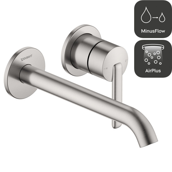 Duravit Balcoon Einhebel-Waschtischmischer Unterputz Edelstahl gebürstet BA1070004070