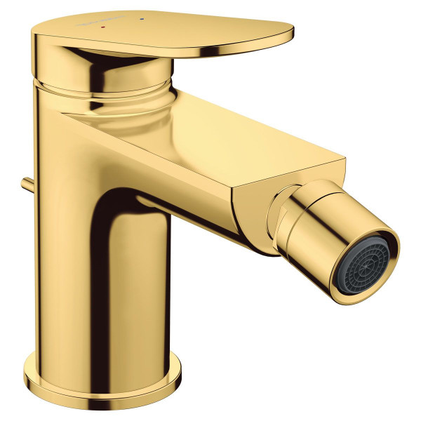Duravit Wave Einhebel-Bidetmischer Gold poliert mit Ablaufgarnitur WA2400001034