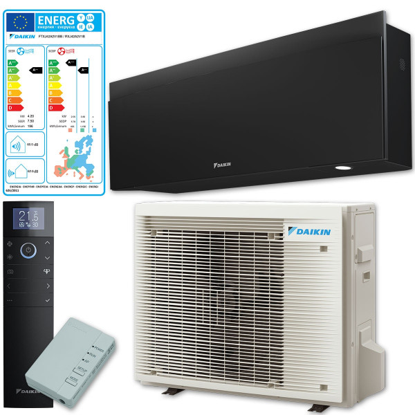 Daikin Emura 3 Klima-Paket Klimaanlage Mono Split 4,2kW FTXJ42AB Mattschwarz inkl. Außengerät RXJ42A