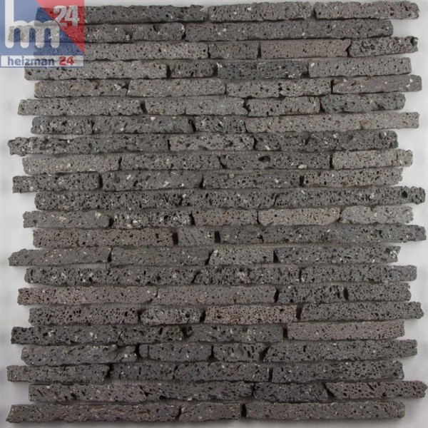 Lavastein Mosaik Bromo aus Lavagestein Stäbchenmosaik Matte 30 x 30cm