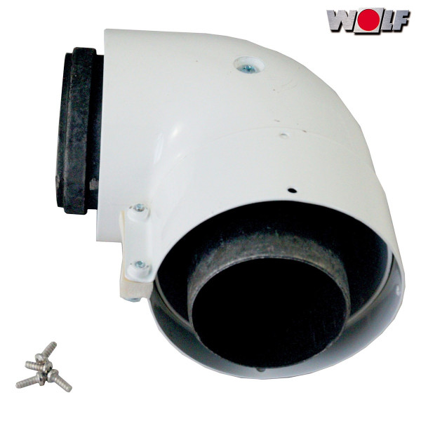 Wolf Abgasbogen 2600132 DN63/96 konzentrisch 90 Grad, für Brennwert