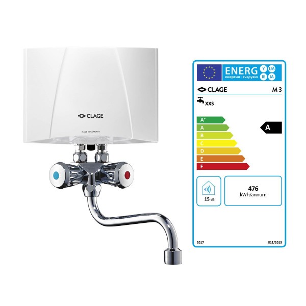 Clage Klein-Durchlauferhitzer M3 / SMB Übertischanlage 3,5 kW Komplettset 1500-17103