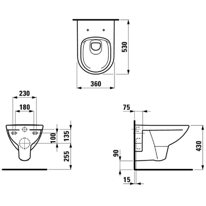 | Laufen Heizman24 Kombi-Pack Handel und H866951 Haus- - für Pro Gebäudetechnik Wandtiefspül-WC