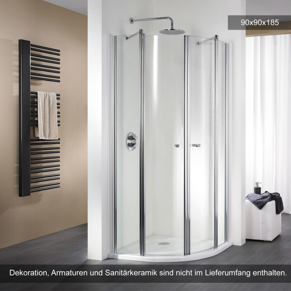HSK Exklusiv Runddusche 4-teilig 90x90x185cm R=55cm