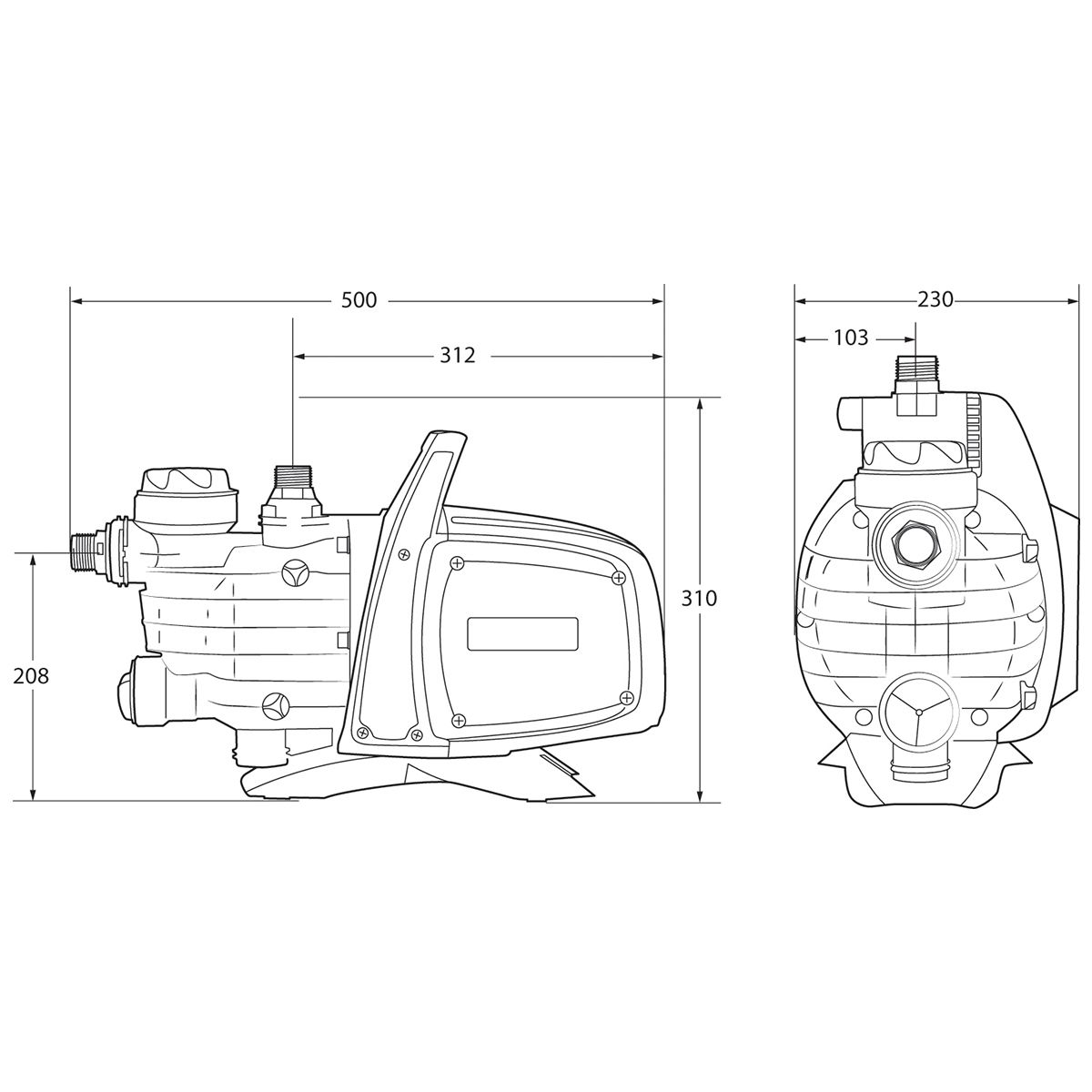 Gartenpumpe mit Vorfilter selbstansaugend 1100 Watt CBS-J