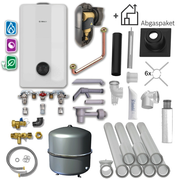 Bosch Compress Hybrid 5800iG Wärmepumpen-Hybridpaket 30kW 7739624829 inkl. 10m Schacht