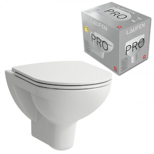 Laufen Pro Kombi-Pack Wandtiefspül-WC spülrandlos inkl. WC Sitz Slim H8669510000001