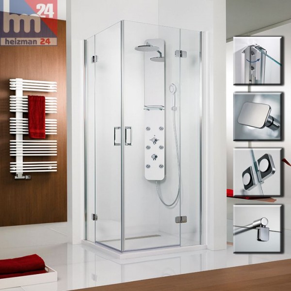 HSK Premium Softcube Duschabtrennung/Duschkabine Eckeinstieg 4-tlg. 90 o. 100 x 200 cm chromoptik