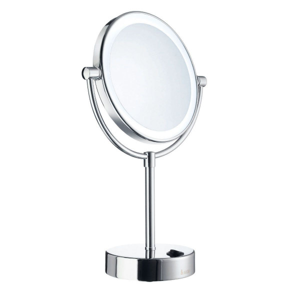 Smedbo OUTLINE LED Stand - Kosmetikspiegel FK474E batteriebetrieben chrom