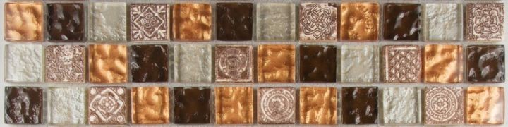 Mosaik Santanyi Glas Naturstein Metall Bordüre 29,5 x 7,5 x 0,8 cm