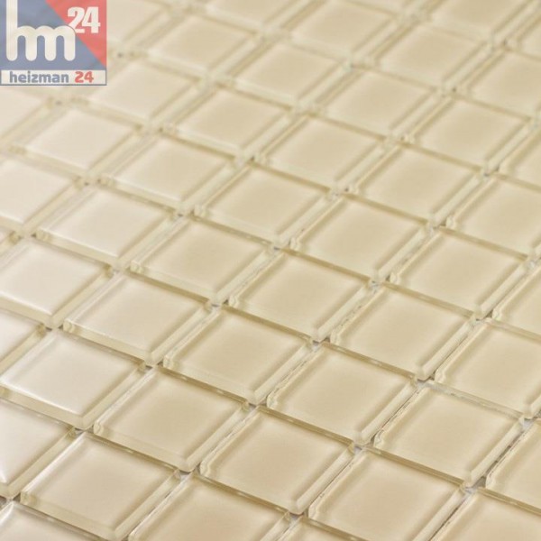 Glasmosaik Crystal Beige Mosaikfliesen beige Pool, Dusche, Bad, Küche, Fliesenspiegel