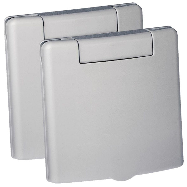 Saugdose Quadra 80x80 mm in Weißaluminium für Zentralstaubsauger