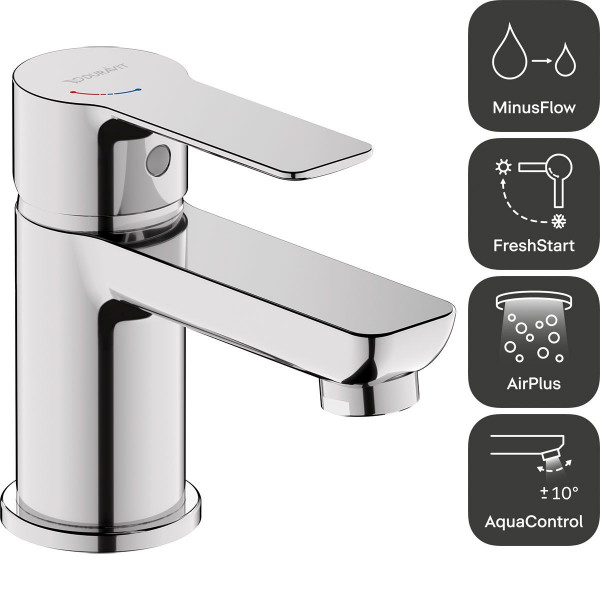 Duravit D-Code Einhebel-Waschtischmischer Größe S Chrom DC1013002010