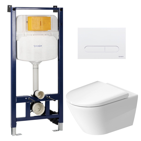 Duravit Durasystem Basic WC-Element mit Beta 100 Betätigung Weiß + D-Neo-WC + WC-Sitz