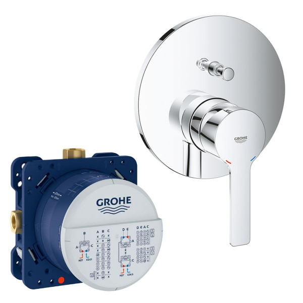 Grohe Lineare Einhand Wannenbatterie 24064001 inkl. Rapido Smartbox 35600000