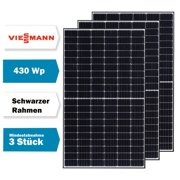 Viessmann PV-Modul 430Wp HCC BF blackframe Solarmodul Photovoltaik 430 Watt 7995200 ab 3 Module