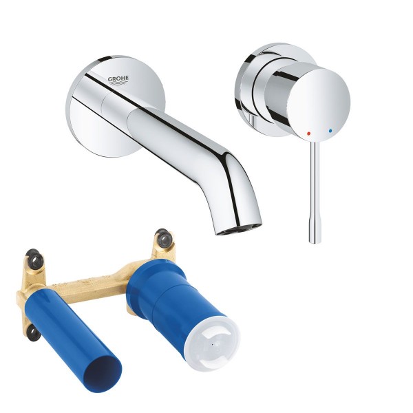 Grohe Essence 2 Loch Waschtischbatterie 183mm verchromt mit Unterputz Einbaukörper