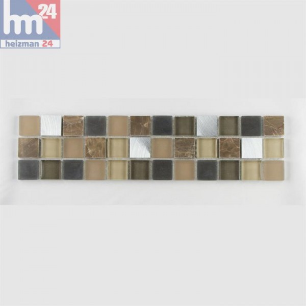 Mosaik Llevant Glas Naturstein Metall Bordüre 29,5 x 7,5 x 0,8 cm