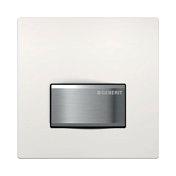 Geberit Urinalsteuerung Handauslösung pneumatisch, Sigma50 Weiß Alpin-Chrom gebürstet 116.016.11.5