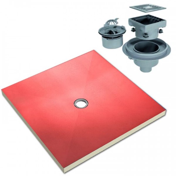 Duschsystem Duschboard 100x100x4,5 cm Duschelement inkl. Ablauf senkrecht