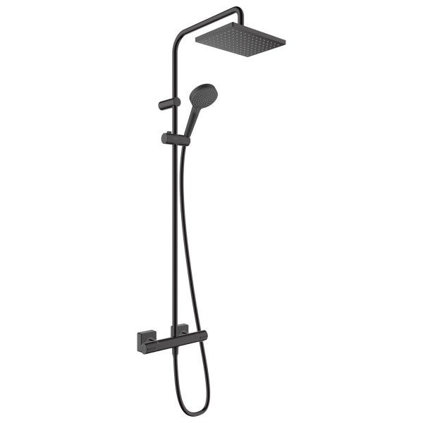 Hansgrohe Vernis Shape Showerpipe 230 mit Brausethermostat Mattschwarz 26286670
