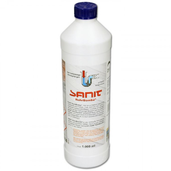 (16,90 €/l) Sanit RohrBombe 3066 Rohrreiniger 1 Liter Reiniger für Rohre Abflüsse