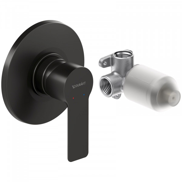 Duravit D-Code Einhebel-Brausemischer mit Unterputz Set Schwarz Matt DC4210007046