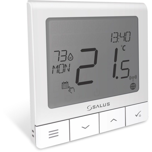 Salus SQ610RF Quantum digitaler ultraflacher Raumthermostat Funk Smart Home 113611 Weiß