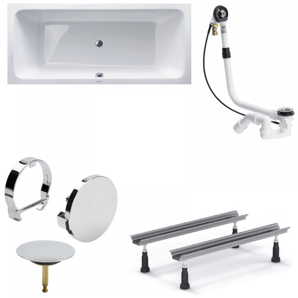 Duravit D-Code Acryl Badewanne 180x80x42 cm inkl. Wannenfuß + Ablauf Multiplex Trio