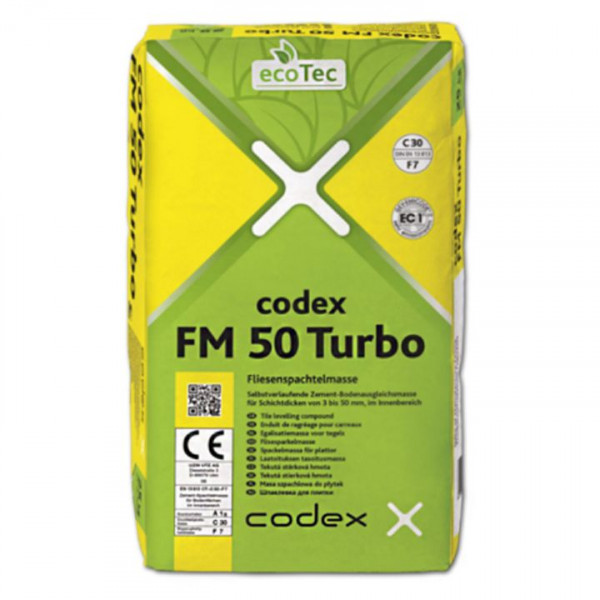codex FM 50 Turbo 1 Sack a 25 kg 39022 Zement-Bodenausgleichsmasse, Spachtelmasse