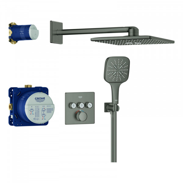 Grohe SmartControl Duschsystem-Set eckiges Thermostat mit Rainshower 34864AL0