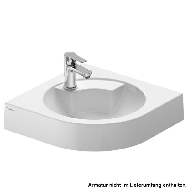Duravit Architec Eck-Waschtisch weiß 0448450000 mit Hahnloch Unterseite glasiert