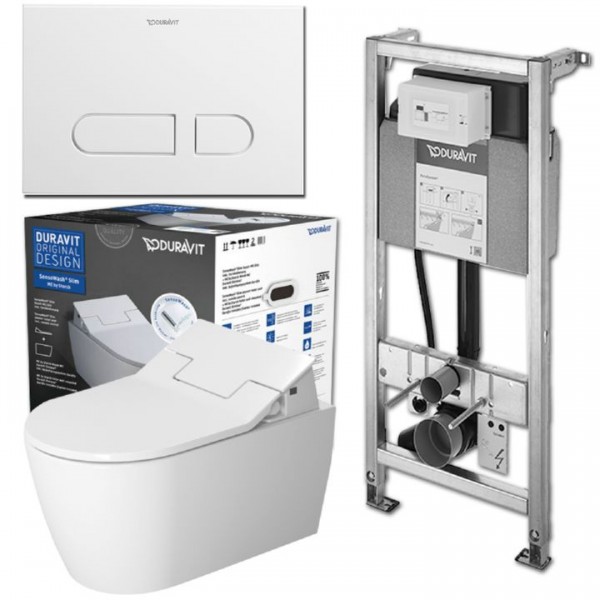 Duravit Set Good Me by Starck Wandtiefspül-WC inkl. SensoWash Slim u. Betätigungsplatte A1