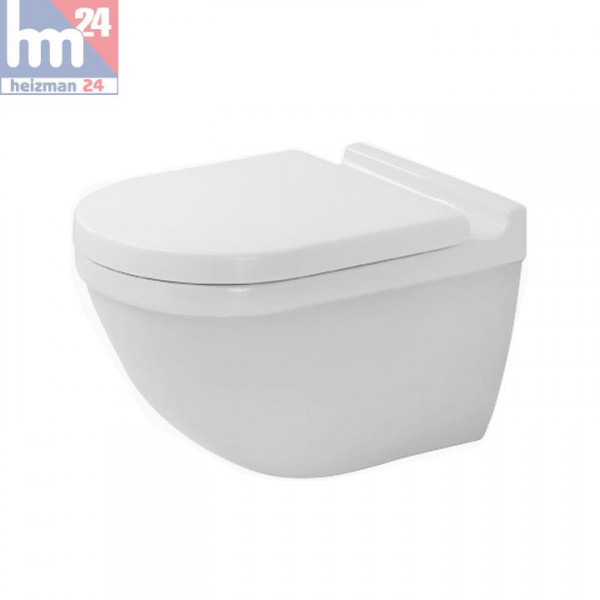 Duravit Starck 3 Wandtiefspül-WC 22250900001 WonderGliss inkl. WC-Sitz optional mit SoftClose