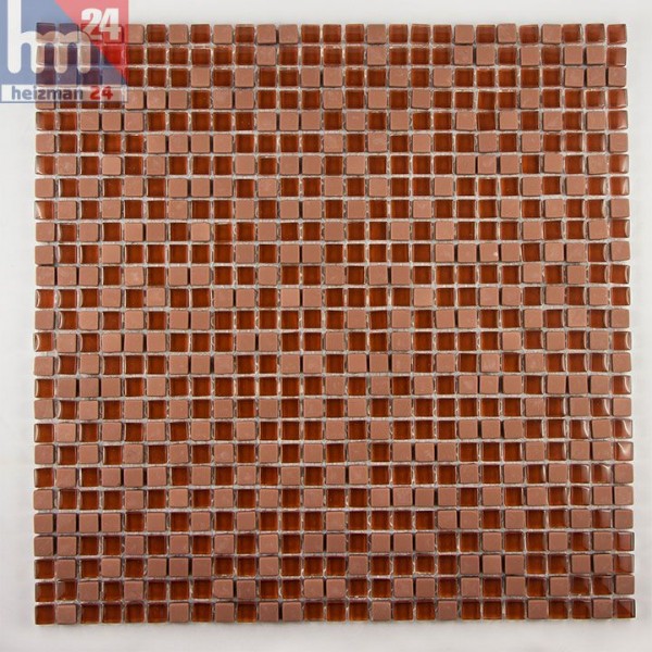 Glasmosaik Trivelato Naturstein Mosaikfliesen braun rot Pool, Dusche, Bad, Küche, Fliesenspiegel