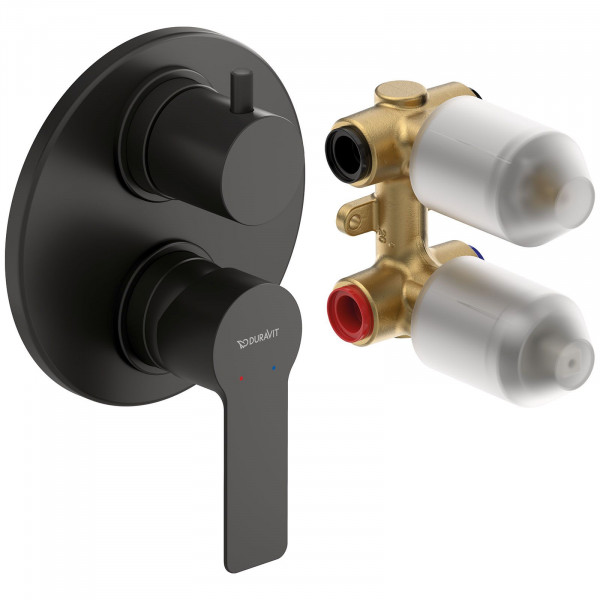 Duravit D-Code Einhebel-Wannenmischer mit Unterputz Set Schwarz Matt DC5210008046
