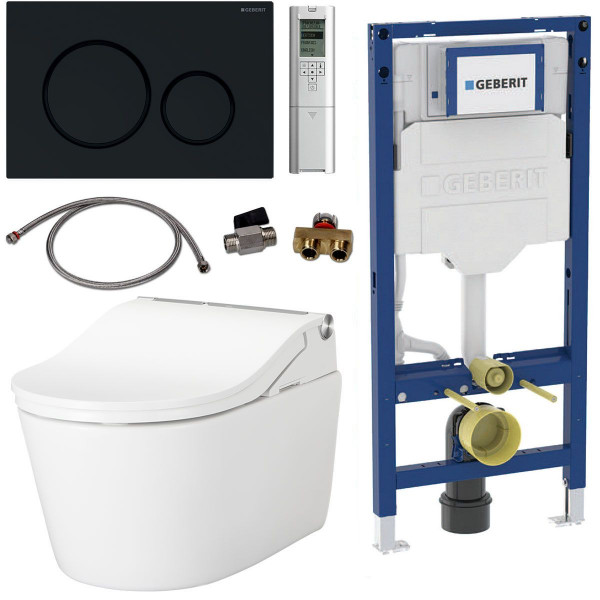 TOTO Geberit Set Washlet RW Dusch-WC spülrandlos inkl. Vorwandelement u. Betätigungsplatte Sigma 20