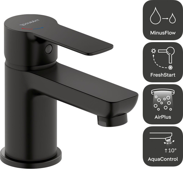 Duravit D-Code Einhebel-Waschtischmischer Größe S Schwarz Matt DC1013002046
